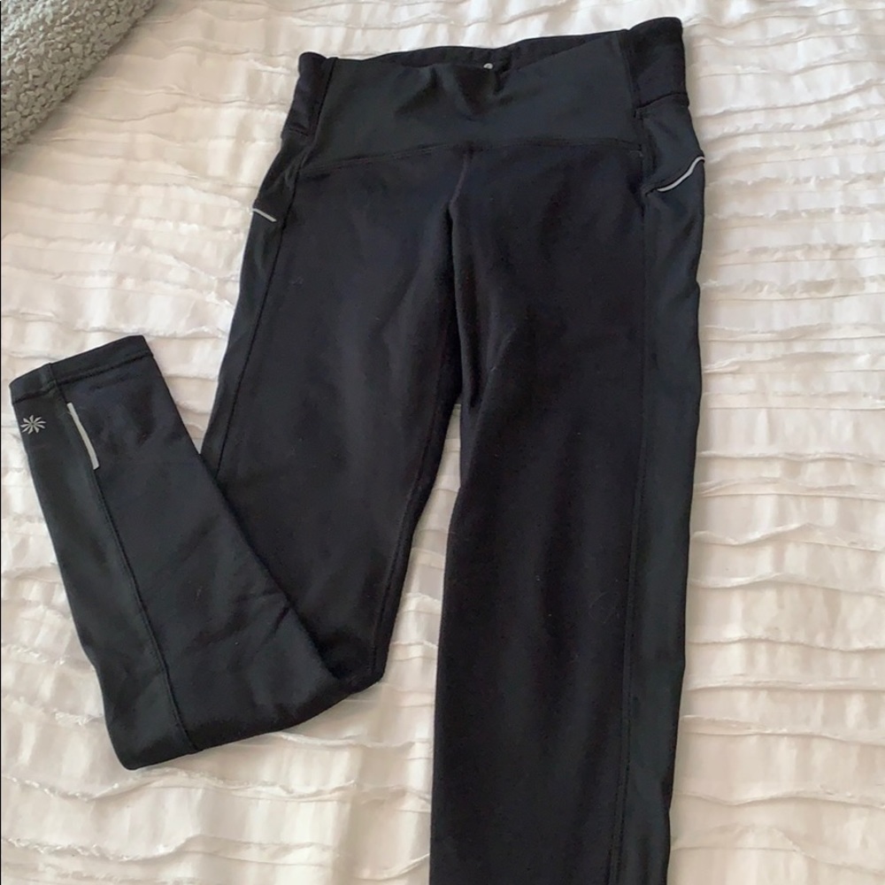 Athleta Black Fleece Lined Leggings